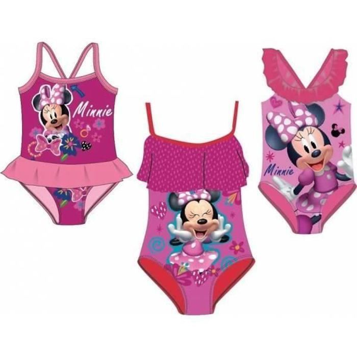 Maillot de bain Bikini Minnie Disney 1 piece de 3 a 8 ans Rose Cdiscount Pret a Porter