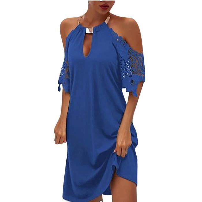 Robe Femme - d'?�t?� en dentelle - FR51QWF Bleu - Cdiscount Pr??t-?�-Porter