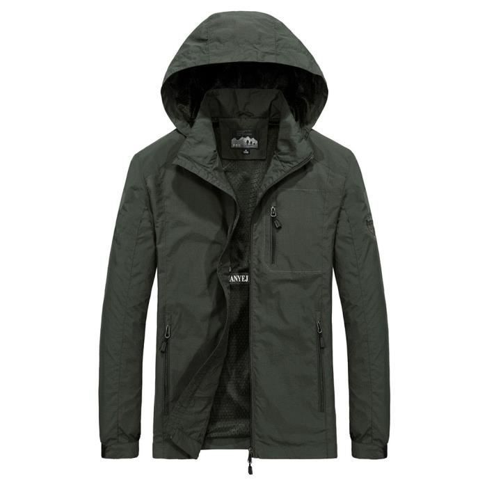 Homme Perfecto a Capuche Decontracte Blouson Chaude pour Camping Chasse Peche Blouson Legere Resistant Hiver Outdoor Vert Vert Cdiscount Pret a Porter