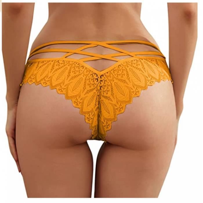 Culotte Hipster En Dentelle Lot de 2 Femme Jaune Jaune Cdiscount Pret a Porter