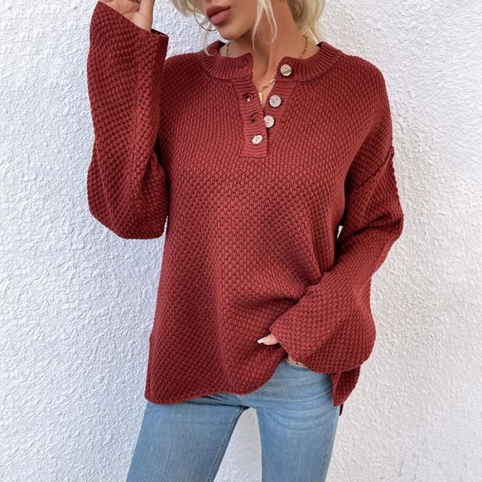 Pull Femme Hiver Cachemire Doux – Col Rond Ou V, Chic Et Élégant, Tricot Chaud Confortable