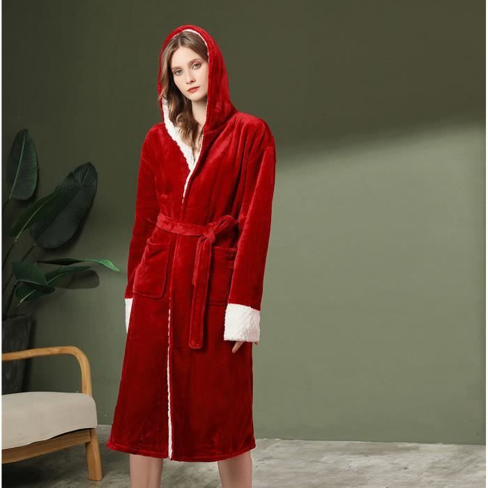 Peignoir Femme Flanelle ANNEFLY robe De Chambre Mesdames Robe