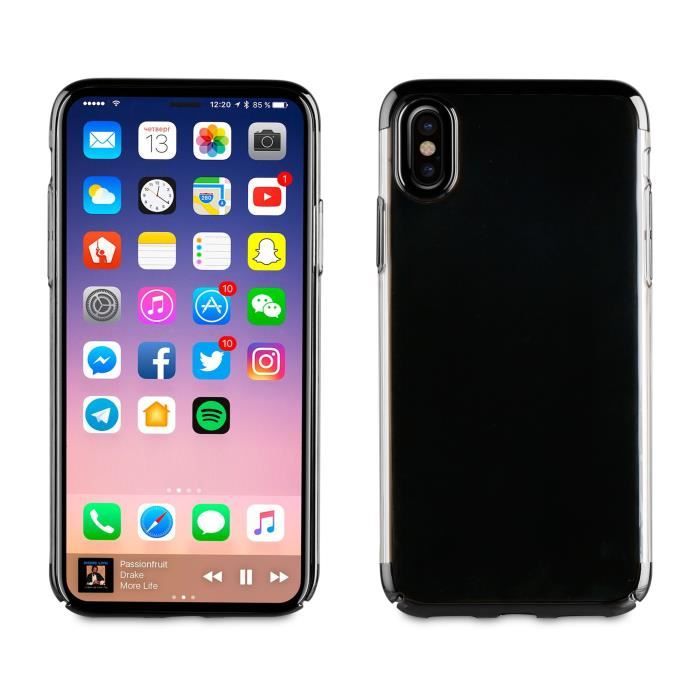 MUVIT Coque pour smartphone Crystal - Edition noire - Apple Iphone X