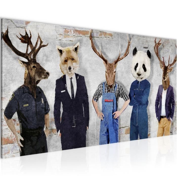 Runa Art – Ensemble De 7 Tableaux Banksy – 100x70 Cm – Impression Non Tissée – Prêt à Accrocher – Décoration Salon/chambre