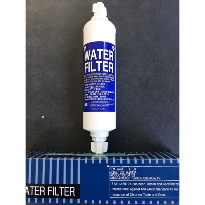filtre a eau + tuyau raccordement refrigerateur americain LG