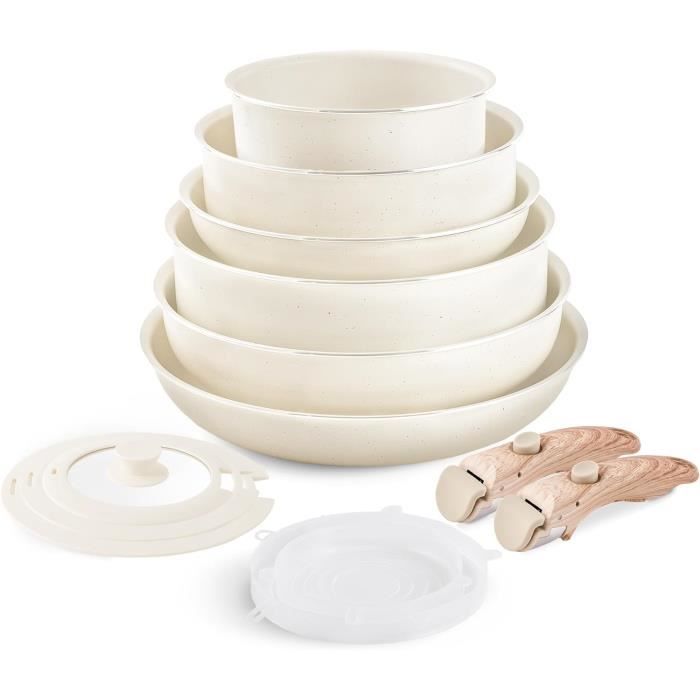 Ingenio Delight On, Antiadhésif, Batterie De Cuisine 17 Pièces, Induction | BATTERIES DE CUISINE A MANCHES AMOVIBLES