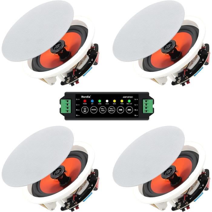Herdio 5,25 Pouces 600 Watts Enceinte Encastrable Plafond Bluetooth, Pour Cuisine, Chabre