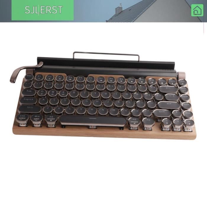 sjlerst clavier mécanique de machine à écrire Clavier de machine à écrire 83 touches informatique clavier Couleur de grain de bois