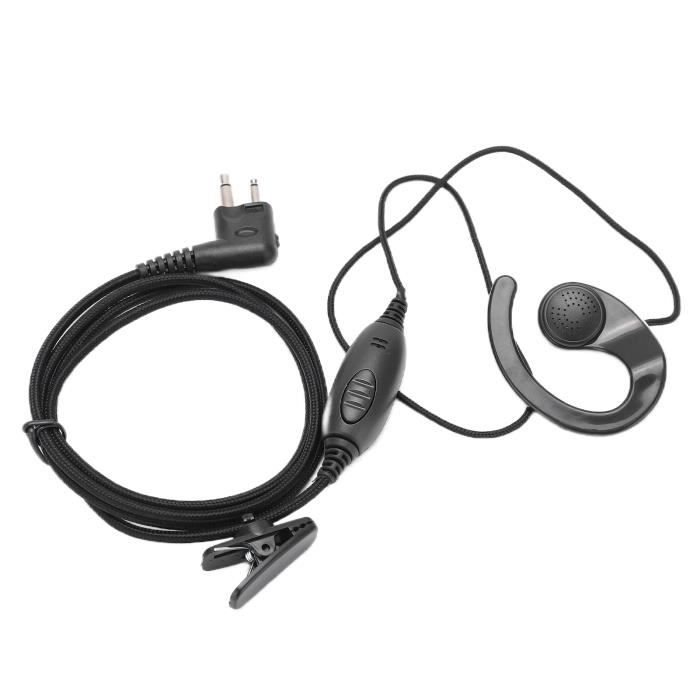 Adaptateur PTT Casque Talkie-walkie – Micro Et Bouton-poussoir, Clip Ceinture, Compatible Nombreux Radios