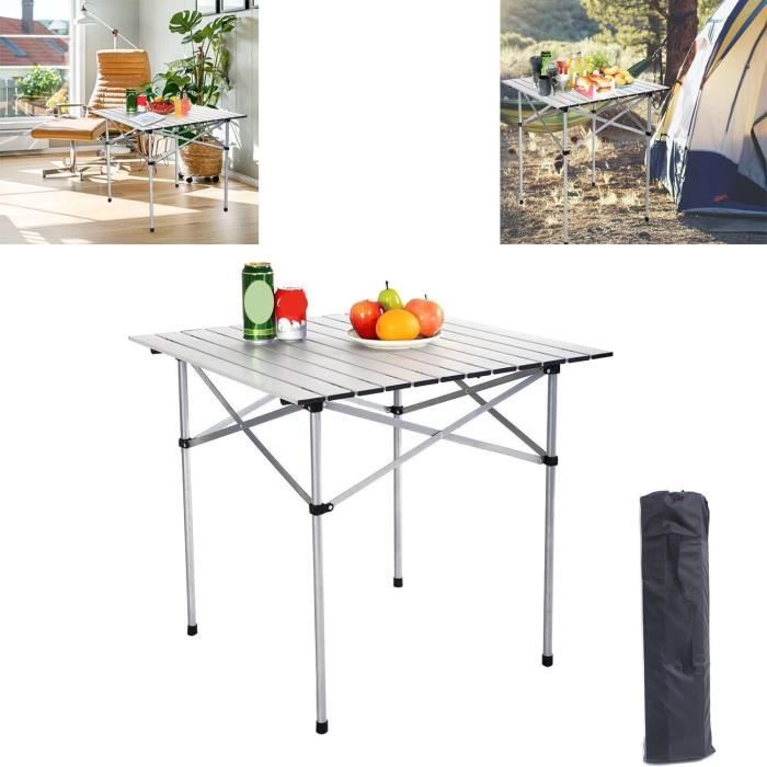 Toboli Table de camping pliante, 800 x 400 x 700 mm, table portable