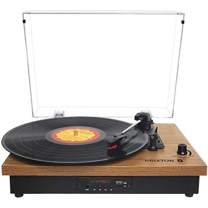 Tableau Déco Vintage Tourne-disque - Composition Murale 3 Parties Sur Bois - 97x62 Cm - Idée Cadeau Original