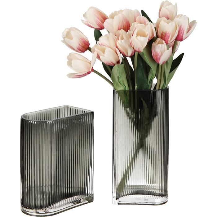 TERESA'S COLLECTIONS Grandes Vases en Verre Modernes pour Décoration de