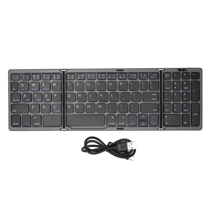 Clavier Bluetooth pliable – TBEST – 81 touches – Pavé numérique – Rechargeable – Bluetooth 5.1