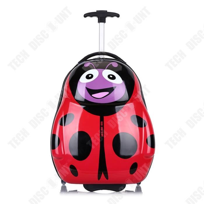 TD® Valise trolley pour enfants hommes et femmes bagages de dessin animé étanche petite valise coccinelle résistante à l'usure
