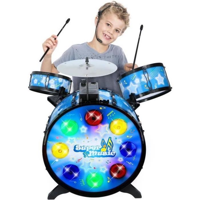 Batterie Jouet Enfant 2-5 Ans – Kit Jazz Avec Tabouret – Instrument Musical éducatif – Cadeau Fille Garçon