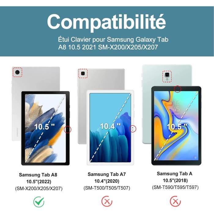 Coque Clavier Pour Samsung Galaxy Tab A8 - Étui Clavier Tablette Samsung  Tab A8 10.5, [Azerty Français] Clavier Bluetooth Am[H83] - Cdiscount  Informatique