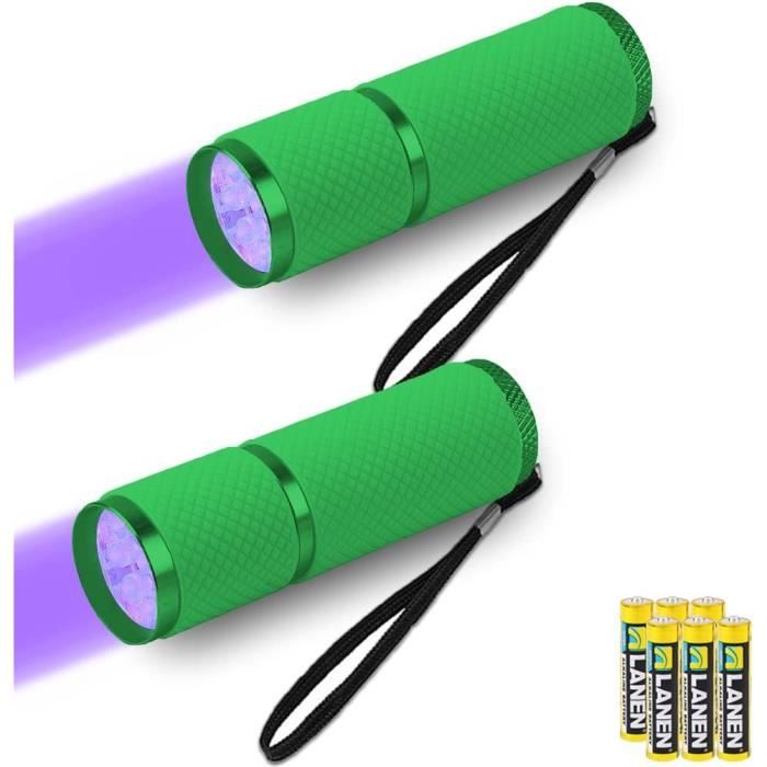 Pack De 2 Lampes Torches UV 3 En 1 Rechargeables USB - Avec Aimant, Zoom Et Lumière Blanche/UV/noire