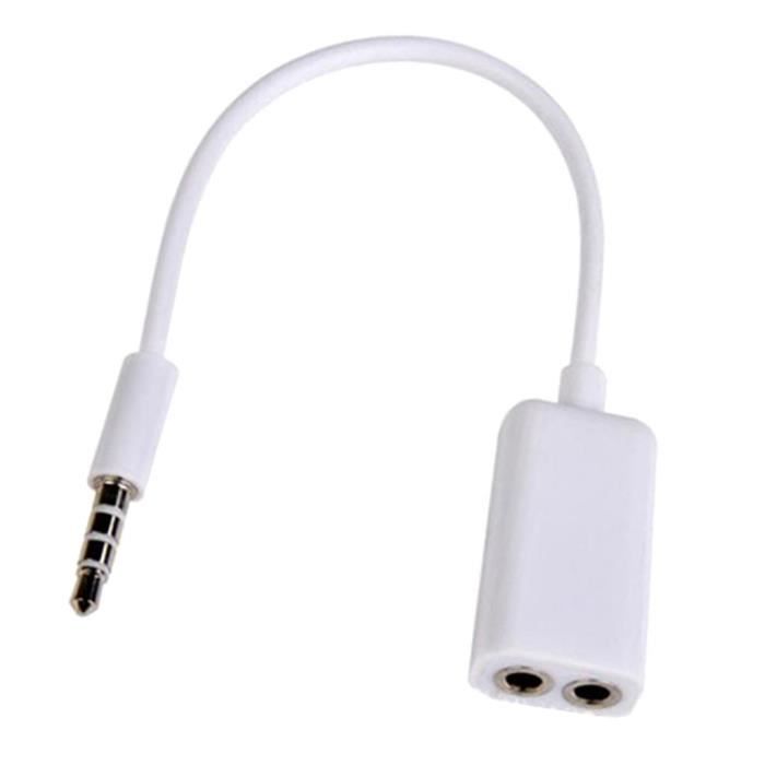 Adaptateur Câble Y Audio 3,5 Mm - Séparateur Casque/micro En 2 Prises Femelles - Pour PC, Ordinateur Portable, Smartphone - Longueur 20 Cm - 10