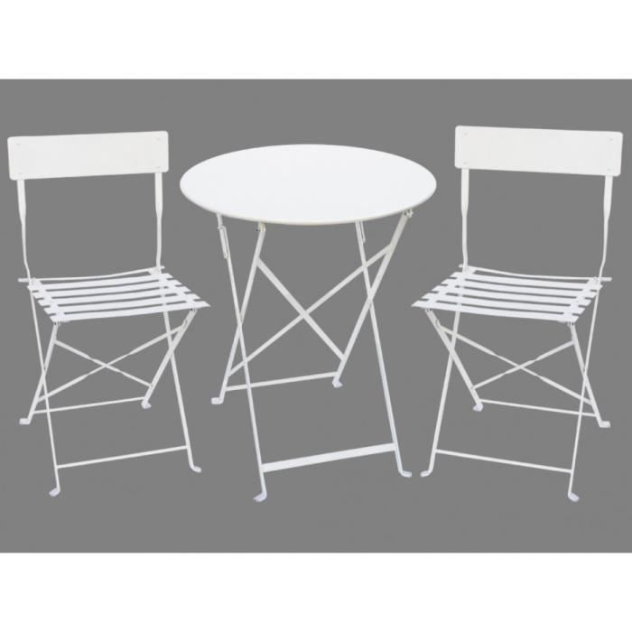 Salle A Manger De Jardin En Metal Canebiere Une Petite Table Et 2
