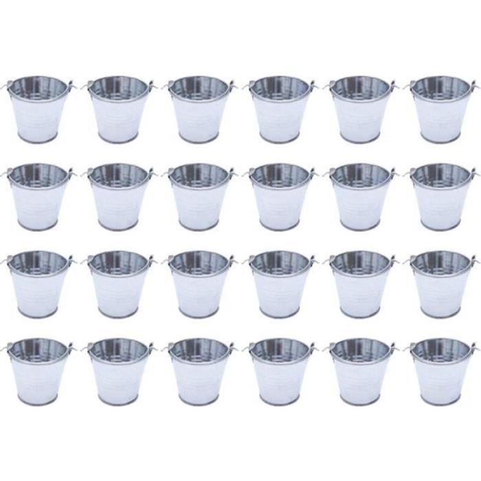 Lot De 12 Petits Seaux Métalliques - Pots à Fleurs Déco, Pour Jardin, Intérieur, Extérieur, Vintage