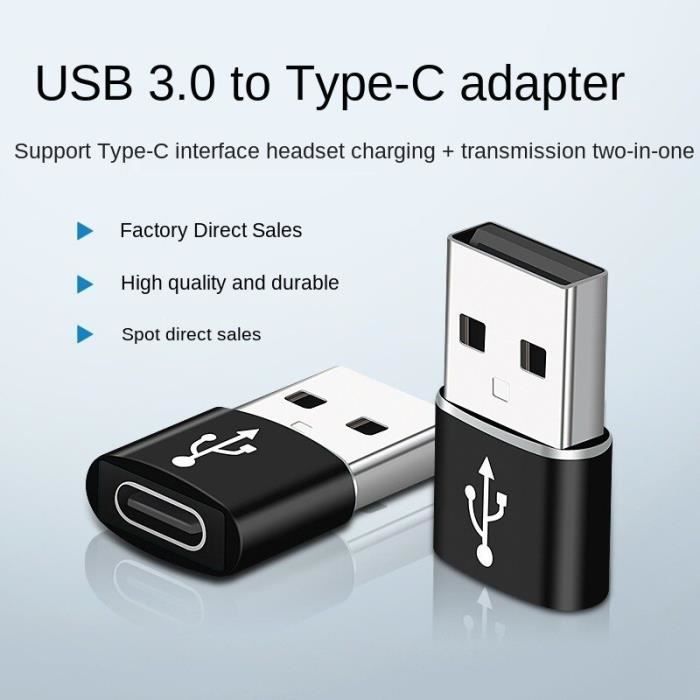 Adaptateur USB-C Femelle Vers Mâle MURYE - Lot De 2, USB 3.1, Transfert Rapide, Aluminium Et PVC