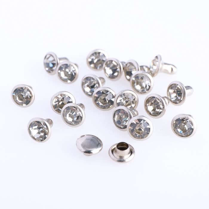 RIVET,Crystal-6MM--Ensemble de 100 Rivets de garniture en cristal AB 6 ...