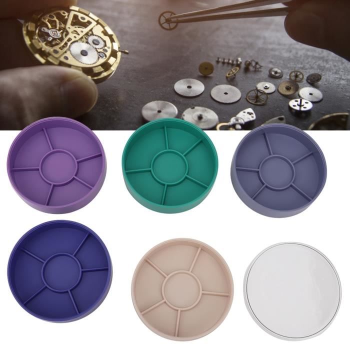 Boîte De Rangement 5 Couches Pour Pièces De Montre - Plastique, Couvercle Anti-poussière, Pour Mouvement Et Quincaillerie - 9