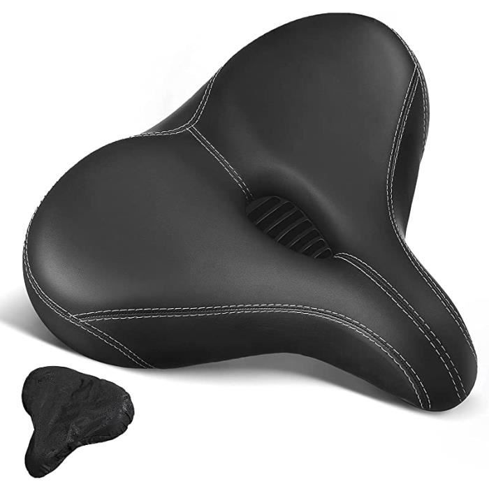 Selle de Vélo - ZGEER - Extra Large - Mousse à Mémoire de Forme - Confort Ergonomique - Noir