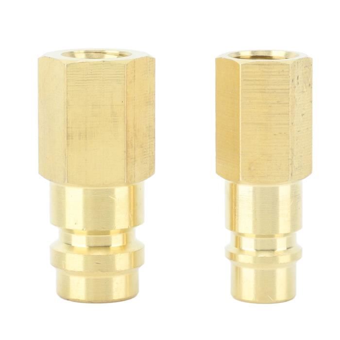Adaptateur R134A CCLIFE - Connecteur Rapide Pour Climatisation Auto (Bleu Basse Pression/Rouge Haute Pression)