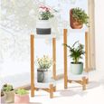 Support Plantes Lot de 2 Interieur pour Pots de Fleurs en Bambou-1