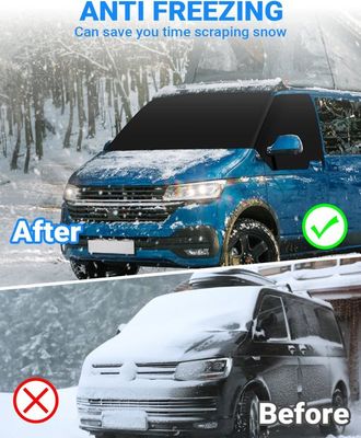 Housse Pare-brise Sur Mesure Pour VW T5 (2003-2015) - Protection Solaire, Neige, Gel - Matière Polyester Avec Doublure Aluminium - Coupe-vent Intégré