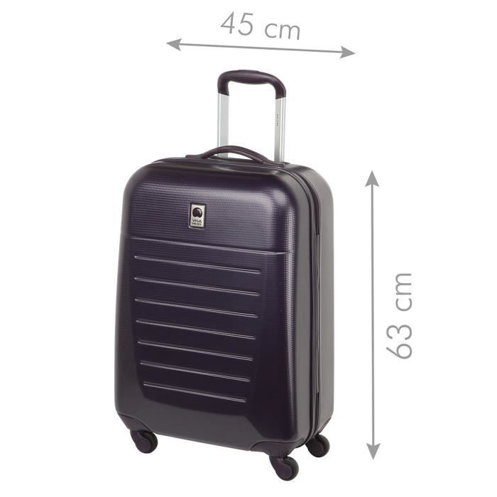 DELSEY Valise Trolley Rigide ABS 4 Roues 65cm AEROBIS Argent