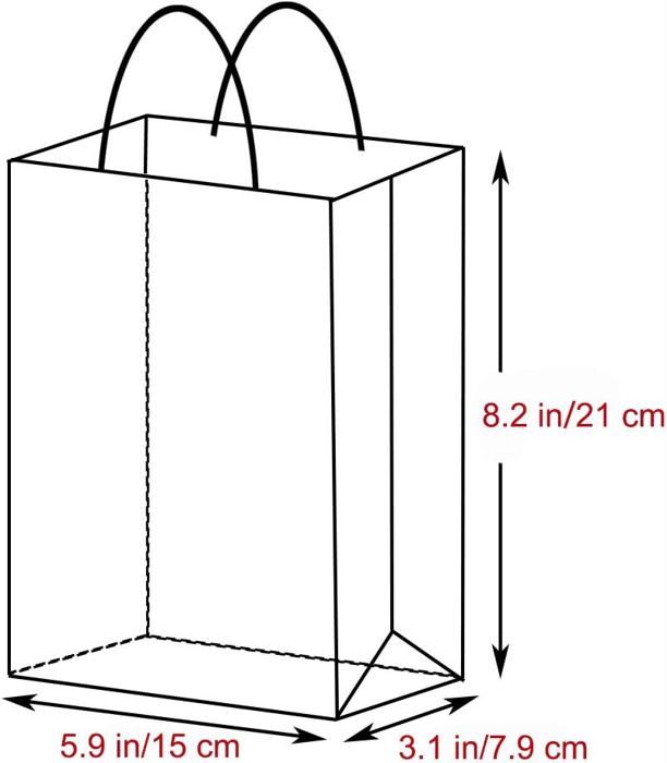 Lot De 20 Sacs Cadeaux En Papier Kraft Vert - 15x8x21 Cm Avec Poignées