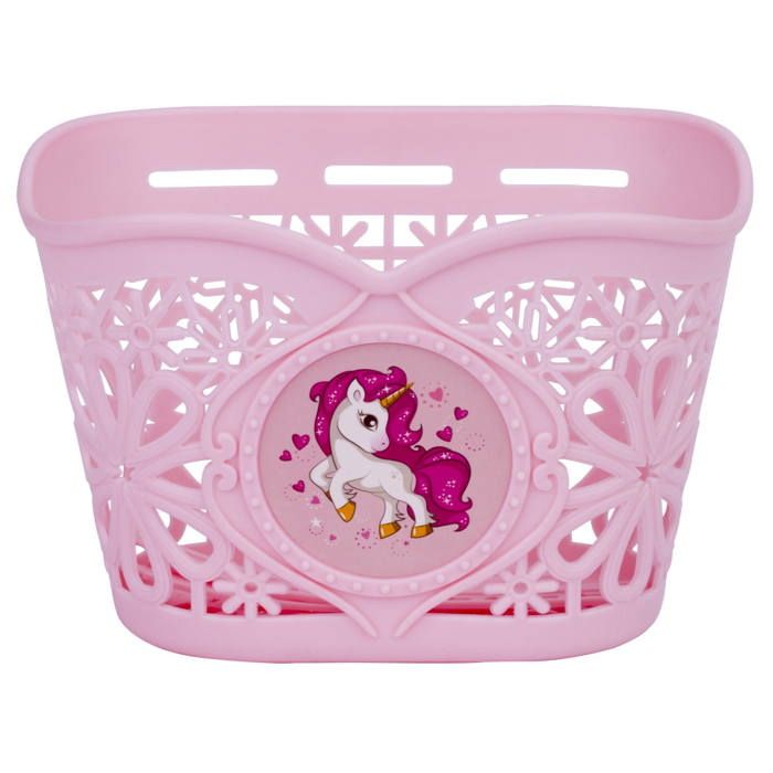 Panier De Vélo Pour Fille Avec Accessoires - Banderoles, Poignées Et Panier Avant Violet/Bleu - Idéal Enfants