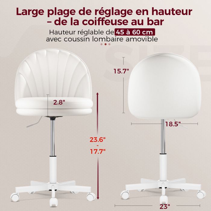 Fauteuil de maquillage en métal - BEAUTY CHARME - Nelson Mobilier - en simili cuir / avec repose-pieds / réglable Fauteuil de maquillage en métal - BEAUTY CHARME - Nelson Mobilier - en simili cuir / avec repose-pieds / réglable