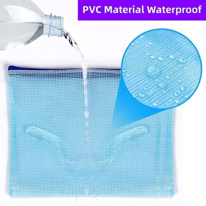 Lot De 38 Pochettes Documents Zippées Transparentes - Tailles A4, A5, A6, B4, B5, B6, B8 + Sac à Billets - PVC Imperméable Avec 3 Autocollants