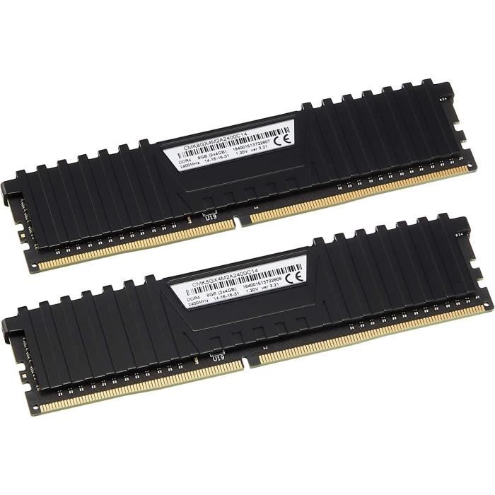 Memoire Corsair Vengeance LPX 8Go 2x4Go DDR4 2400MHz C14 XMP 2.0 Noir Cdiscount Informatique