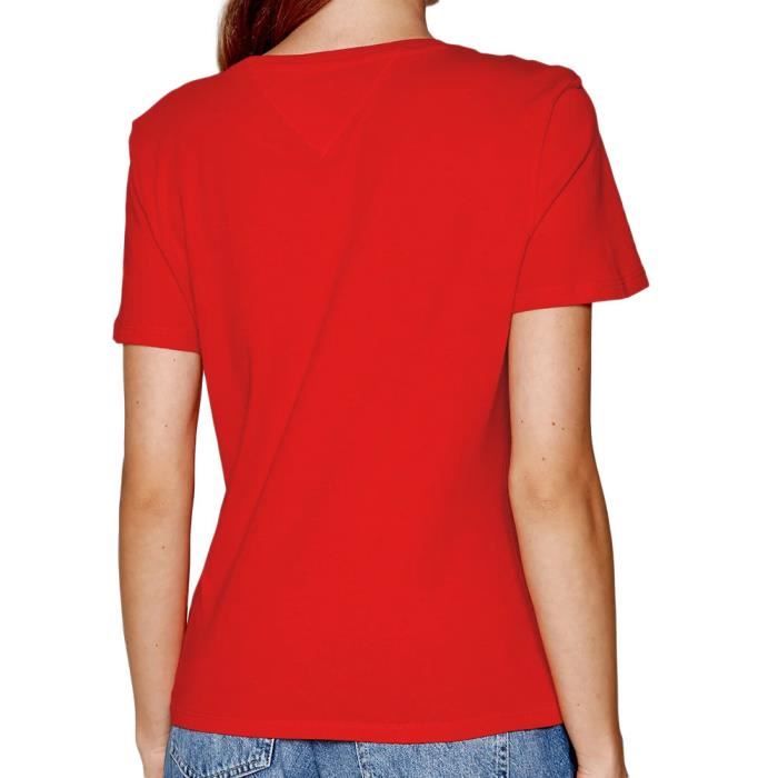 T shirt Rouge Femme Tommy Hilfiger Soft Jersey Red Cdiscount Pret a Porter