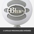 Microphone USB Blue Snowball pour Enregistrement, Streaming, Podcast, Gaming sur PC et Mac - Blanc-2