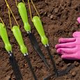 Set d'outils de jardinage - RELAXDAYS - 4 pièces - Blumenkelle, Kleinrechen, Doppelhacke - Vert-2