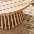 Table basse de jardin ronde en bois d'acacia. intérieur/extérieur Ø80cm-2
