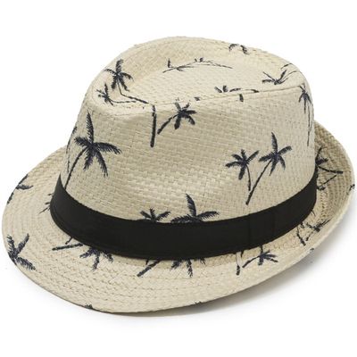 Chapeau Panama Homme En Paille - Bord Roulé, Protection UV, Taille Unique (58cm) - Style Vintage Été