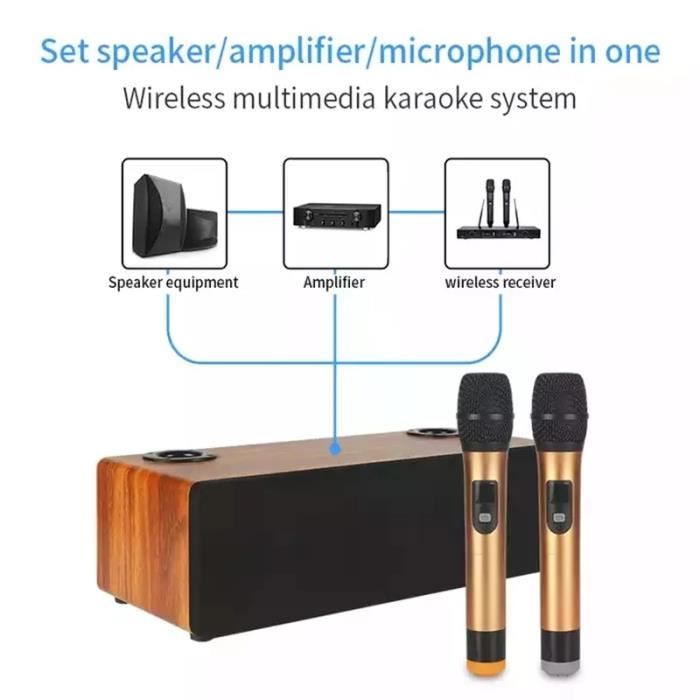 Microphone karaoké sans fil pour enfants, Bluetooth, déterminer,  haut-parleur portable, lecteur KTV domestique avec lumières