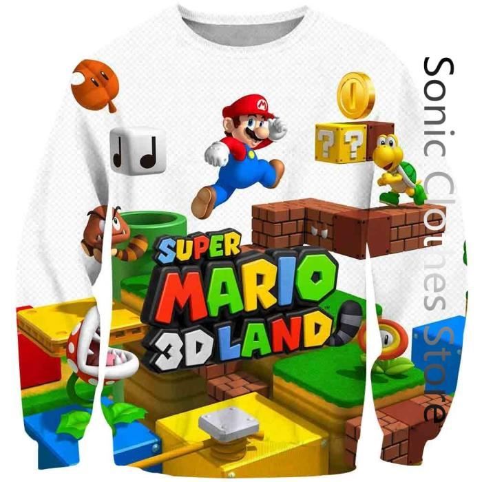 Couleur de l image 2XL Sweat shirt capuche Super Mario pour