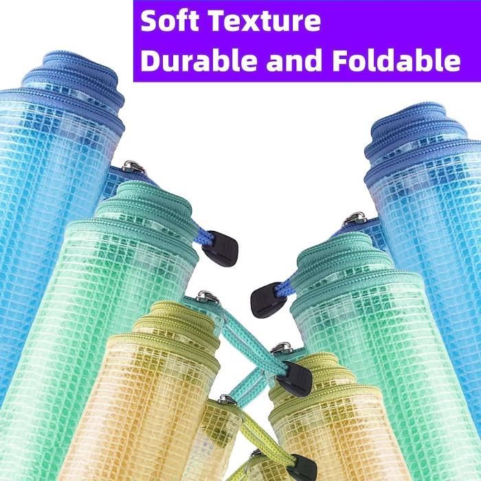 Fousenuk 12 Pcs Pochette Document Zippée A3, PVC Transparentes Document