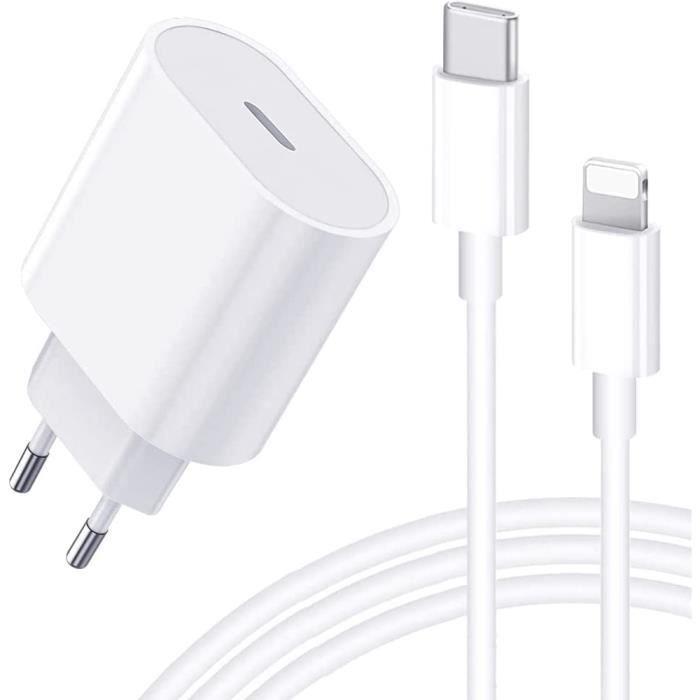Chargeur Rapide Iphone Apple Mfi Certifié 20W Usb C Adaptateur Secteur Et  2M Apple Original Cable Pour Iphone 14-14 Plus-14 P[J259] - Cdiscount  Téléphonie