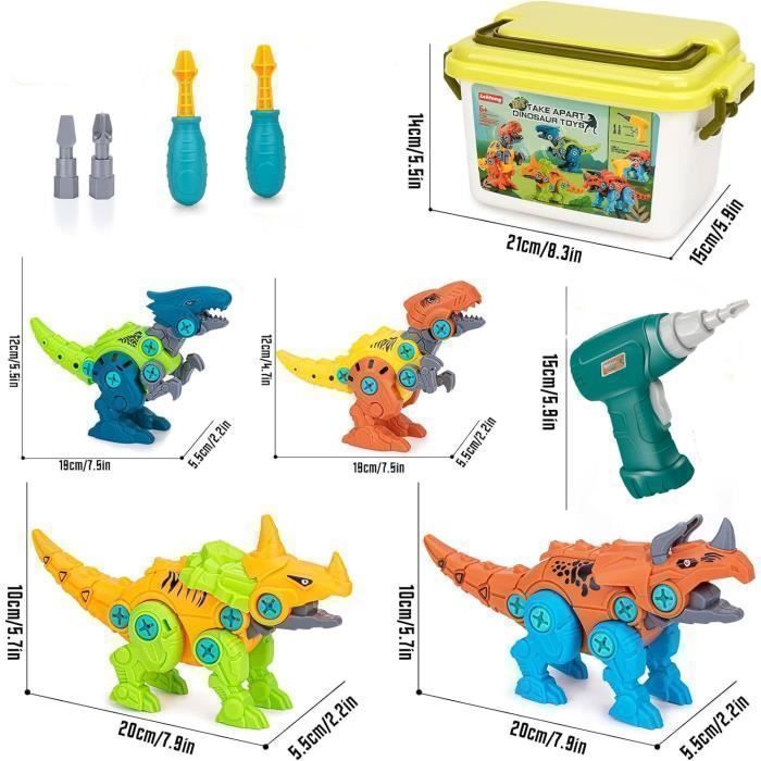 Dinosaure Jouet Éducatif MARSEE 3 Packs avec Perceuse Jouet éducatif pour enfants de 3 à 7 ans Dinosaure Jouet Éducatif MARSEE 3 Packs avec Perceuse Jouet éducatif pour enfants de 3 à 7 ans