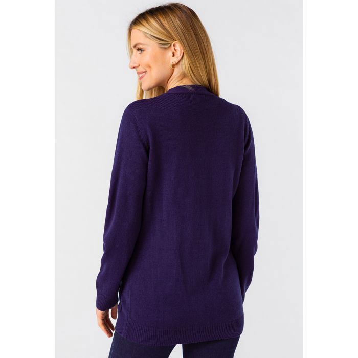 Damart Gilet Donna Blu, Maniche Lunghe, Scollo A V, In Viscosa E Poliammide, Con Tasche - 5