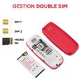 Mini téléphone portable poche avec double SIM GSM sans fil entrée carte SD MP3 - ROUGE-3