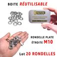 Rondelle Inox M10 : Boite 20 Pcs Plate Étroite Acier Inoxydable A2 | PROTORX |(Diam.int = 10,5mm x Diam.ext = 20mm)-3